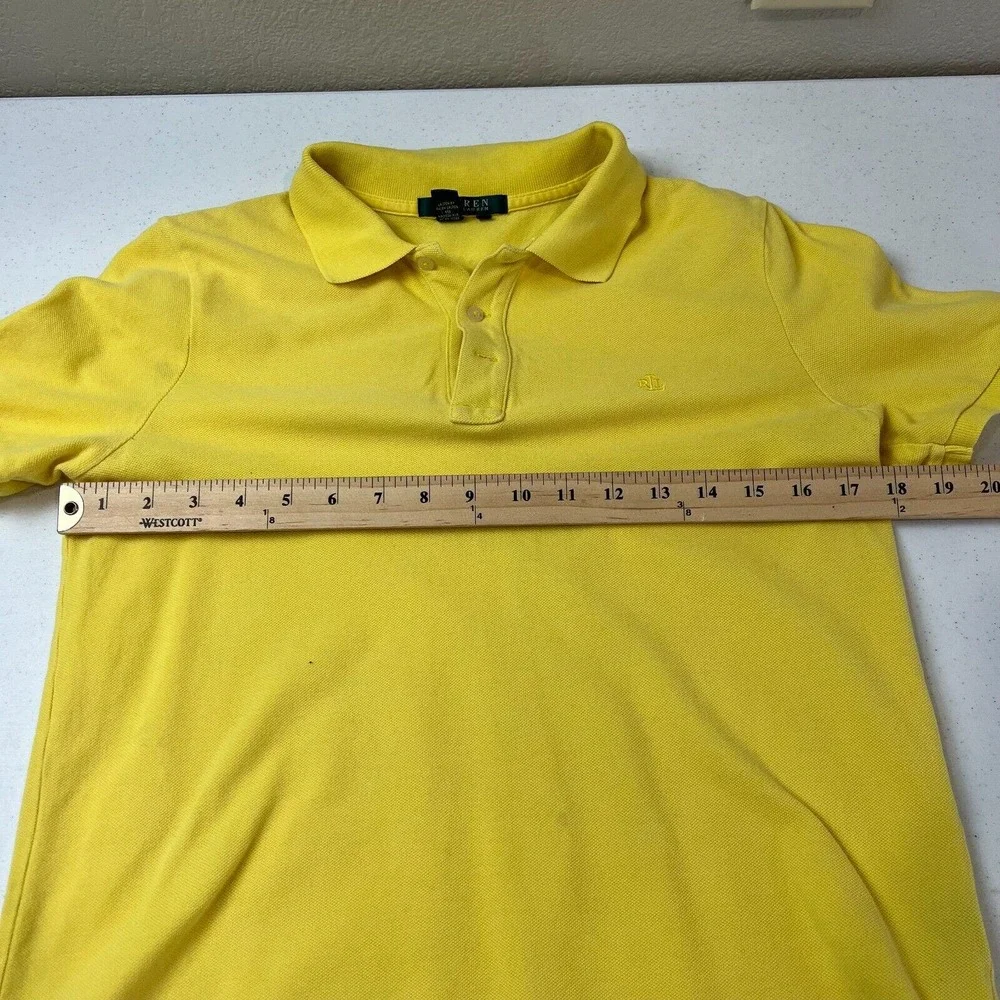Ralph Lauren Men's Golf Polo Shirt Short Sleeve Collared Button Yellow Size‎ M